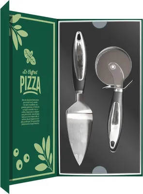 Zdjęcie produktu dla HowHomely | Nożyk do pizzy – zestaw 2 sztuk nożyków do pizzy i łopatek – ze stali nierdzewnej – świetny pomysł na prezent
