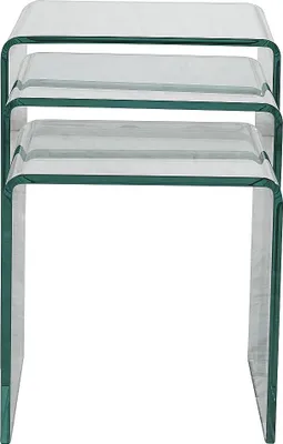 Produktbild von Beistelltisch 3er-Set - gebogenes Glas - MINKA