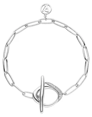 Produktbild von PAUL VALENTINE - Damen Armband 925 Silber - mit Zirkonia Stein - T-Bar Oval Anhä