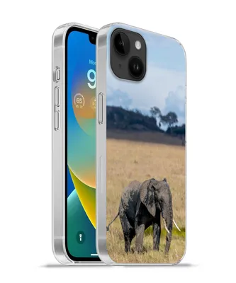 Produktbild von MuchoWow® Handyhülle Schutzhülle Hülle für Apple iPhone 14 Plus - Soft case Elefant - Gras - Tiere - Natur Silikon Softcase Handy Hülle - Abbildung