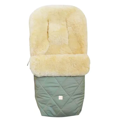 Produktbild von COOSY Lammfell Fußsack Fb. salbei green