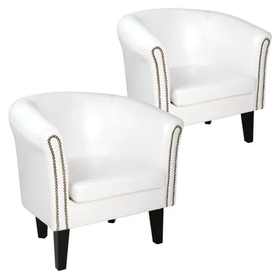 Zdjęcie produktu dla MIADOMODO Zestaw foteli Chesterfield, 58 x 71 x 70 cm, biały