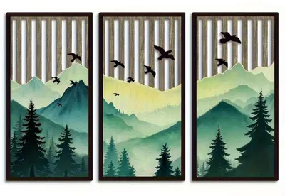 Image de Ensemble de 3 décorations murales en bois de style bohème