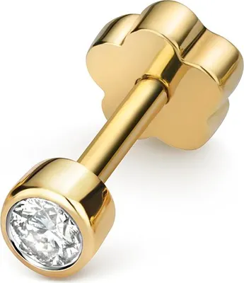 Produktbild von Funkelndes Feuer 18 Karat (750) Gold Damen - Diamant Einzelner Ohrstecker Brillant-Schliff 0.05 Karat H - SI2; TRS34718