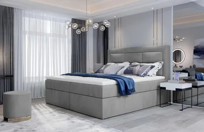 Obrázok produktu pre Boxspringová posteľ s úložným priestorom 180x200 TERIVO - popolavá