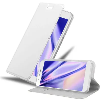 Produktbild von Cadorabo Handyhülle für Honor 6 PLUS Schutz Hülle in Silber Cover Etui Book Case Booklet