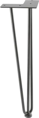 Produktbild von GTV ARTO | Hairpin Legs | Tischbeine | Möbelfüße | Schreibtisch & Tischbeine für Couchtisch und Nachttisch - VHairpin-Bein ARTO mit Fuß, 3 Stangen, 12 x 406 mm, schwarz