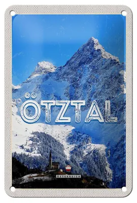 Produktbild von Blechschild Reise 12x18cm Ötztal Österreich Berg Schnee Winter Schild