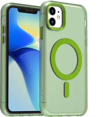 Produktbild von Handyhülle für iPhone 12 Pro, Hülle Kompatibel mit MagSafe, Schlank Durchscheinend Matt Stoßfest Schutzhülle Grün