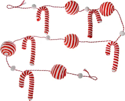 Immagine prodotto di Ghirlanda natalizia Clayre & Eef 170 cm rosso bianco plastica