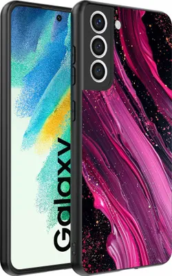 Produktbild von Geeignet für Samsung Galaxy S21 FE Telefon Fall mit Marmor-Druck - TPU zurück Abdeckung Fall Marmor-Design - lila rosa - Smartphonica