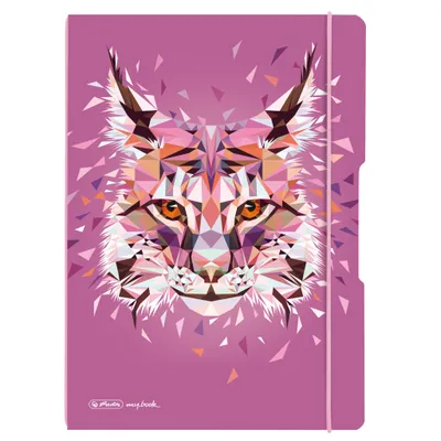Produktbild von Herlitz Wild Animals Lynx, Abbildung, Pink, A4, 80 Blätter, 80 g/m², Kariertes Papier