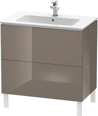 Produktbild von Waschtischunterbau L-CUBE 820x481x704mm flannel grey hochglanz flannel grey hochglanz