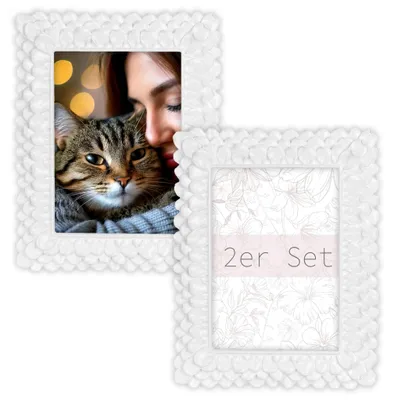 Immagine prodotto di Elegante set di cornici 20x25 cm in resina, con design floreale 3D