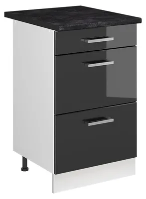 Immagine prodotto di Mobiletto base per cucina Vicco R-Line Antracite lucido/Bianco 50 cm piano di lavoro Antracite, Model 69659