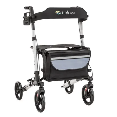 Produktbild von Helavo Leichtgewicht Rollator aus Aluminium faltbar mit Sitz für Senioren, Silber