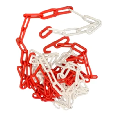 Produktbild von 5m Absperrkette Kunststoffkette zum Absperren von Baustellen Rot-Weiß