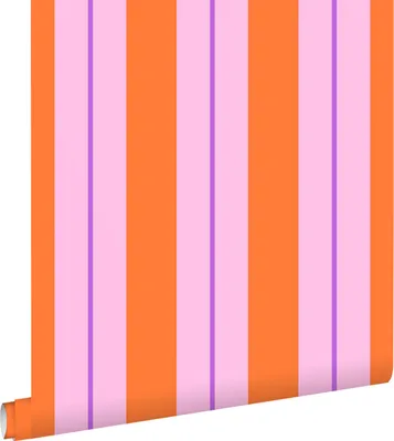 Obrázok produktu pre ESTAhome tapeta pruhy oranžová a ružová 50 x 900 cm