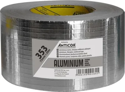 Image de 1 rouleau de ruban adhésif en aluminium renforcé par un filet 75mm x 50m
