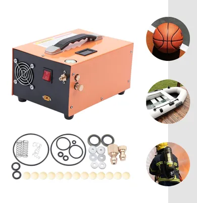 Imagen del producto de Bomba de aire de alta presión - Bomba PCP - Compresor - Cilindro de llenado - Compresor para paintball - Acero inoxidable y cobre - Motor de 300W