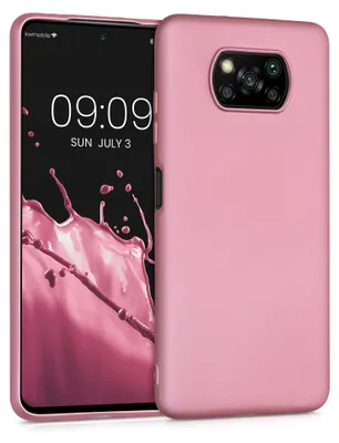 Produktbild von kwmobile Handyhülle für Xiaomi Poco X3 NFC / Poco X3 Pro Hülle - Silikon Case metallisch schimmernd - Schutzhülle Cover - Metallic Rosegold
