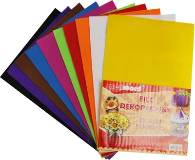 Obrázok produktu pre Dekoračná plsť mix farieb 20x30cm 10ks