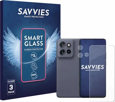 Produktbild von 3x Savvies Schutzglas Folie für Motorola Edge 50 Neo (Display+Kamera) 9H Panzer Schutzfolie Glas Displayschutz klar transparent