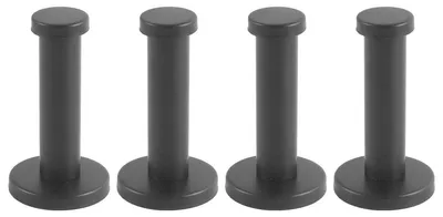 4er-Set Edelstahl-Wandhaken, schwarz, 72 mm, für Bad & Garage