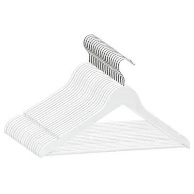 Immagine prodotto di vidaXL 20 pezzi Set di appendiabiti in legno duro bianco antiscivolo