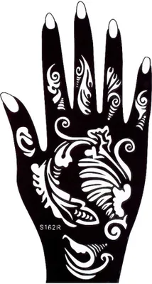 Produktbild von Henna Tattoo Schablone für die Rechte Hand