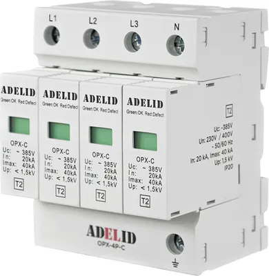 Produktbild von Überspannungsableiter C (T2) 4-polig für 1000V DC 40kA PV Photovoltaik DIN-Schienenmontage
