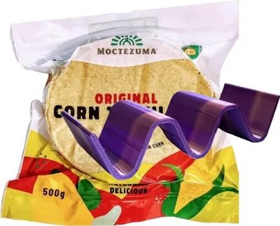 Produktbild von 1xEchte Mexikanische Tortillas mit Nixtamal 500g Vegan, Gentechnikfrei, Glutenfrei mit Taco Rack oder Taco Halter 19x3x4 cm