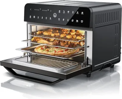 Imagen del producto de Silecomplaza - Freidora de aire de 25 litros de acero inoxidable - Horno multifunción - Mini horno - Aerofryer - 1800 vatios - Incluye bandeja para hornear, bandeja para deshidratar, rejilla para horno y cesta para freír - Libre de BPA