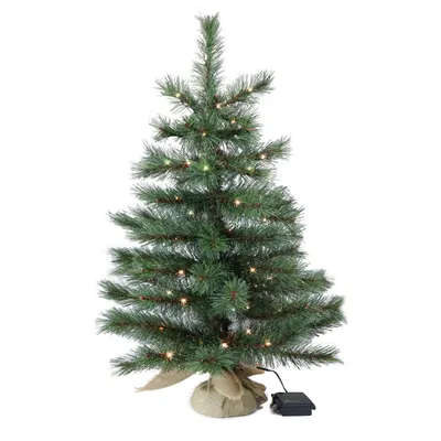 Produktbild von Künstlicher Weihnachtsbaum LED warmweiß kiefernähnlich mit Frosteffekt batteriebetrieben beleuchtet : 60 cm