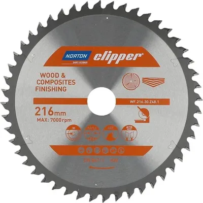 Produktbild von NORTON KREISSÄGE 216 mm x 30 mm x 48z HOLZ & VERBUNDWERKSTOFFE ATB Neg (2,6 / 1,6)