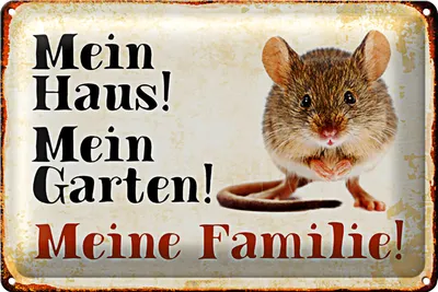 Produktbild von Blechschild Maus 30x20cm mein Haus Garten meine Familie