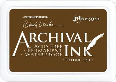 Produktbild von Ranger Archival Ink Stempelkissen - Feinkontur/Wasserfest Potting Soil by Wendy Vecchi
