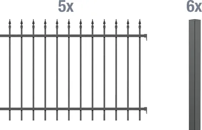 Produktbild von Alberts Zierzaun - Komplettset Chaussee, Höhe 120 cm, Länge 10 m, anthrazit, zum Einbetonieren