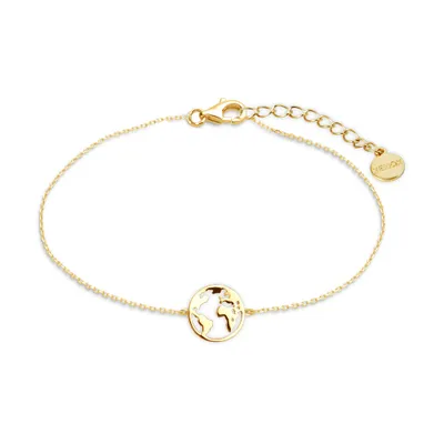 Produktbild von Xenox XS3165G Armband Damen Wanderlust Weltkugel Sterling-Silver Gelb-Gold