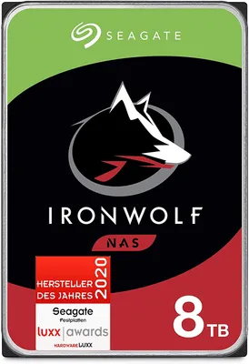 Produktbild von Seagate IronWolf ST8000VN002 - Festplatte - 8 TB - intern - 3.5" (8.9 cm) - SATA 6Gb/s - Puffer: 256 MB - mit 3 Jahre Seagate Rescue Datenwiederherstellung