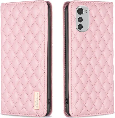 Obrázek produktu pro Moto E32 Pouzdro, Elegantní Flip Kožené Pouzdro s Kapsami na Karty a Stojánkem pro Motorola Moto E32 4G Růžový