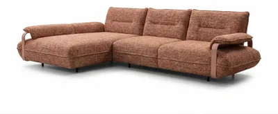 Produktbild von KAWOLA Ecksofa ANISSA Stoff rostbraun manuelle Rückenverstellung Longchair links