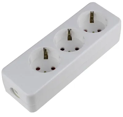 Produktbild von as-Schwabe 3-fach Steckdosenleiste 45° gedreht zur Wandmontage 230V 16A ohne Kabel IP20