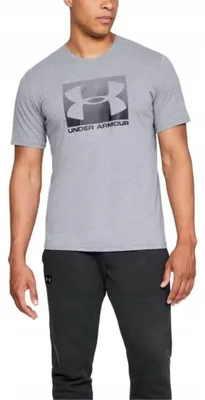 Productafbeelding van Under Armour heren sportshirt met korte mouwen, model Boxed Sportstyle, artikelnummer 1329581, kleur: grijs, materiaal: katoen