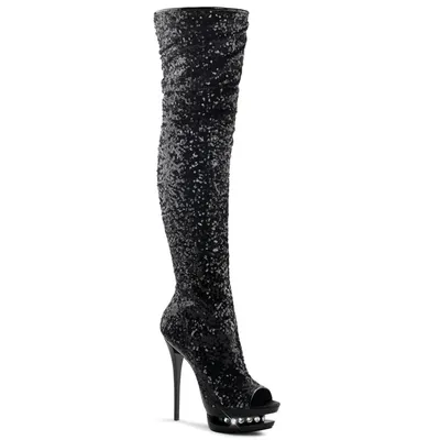 Produktbild von BLONDIE-R-3011 Damen Boots von Pleaser, Schwarz  , EU 35, US 5