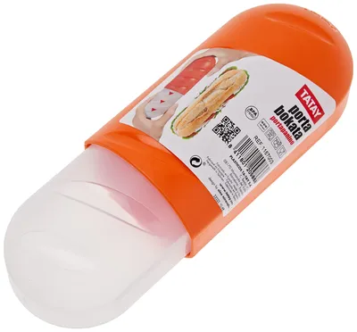 Image de Boîte à lunch orange, modulable, sans BPA, 7,7 x 18 cm