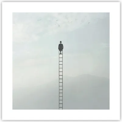 Produktbild von Poster - Poster ohne Rahmen - Leiter Himmel Symbol - 40x40 cm - Wand Bild - Wanddeko - Wandbilder - Kunstposter - Wandposter - Bilder - Kunstdruck - Wanddekoration - Wandbild - P2XAC40x40-4463