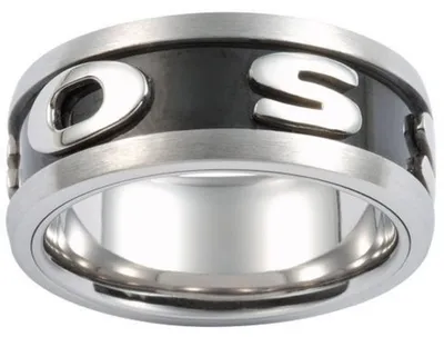 Produktbild von Fossil Herrening Edelstahl Silber Schwarz Gr. 59(18,8mm) JF83566040510