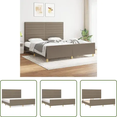 Produktbild von The Living Store Bettgestell mit Kopfteil Taupe 180x200 cm Stoff