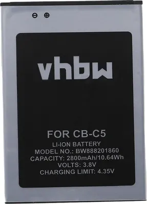 Produktbild von vhbw Akku kompatibel mit Cubot C5 Handy Smartphone Telefon (2800 mAh, 3,8 V, Li-Ion)